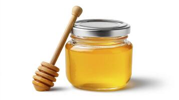 Honey Jar With Dipper for Natural Sweetener Promotions photo