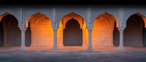 Exploring majestic architecture historical site structural details serene environment wide angle cultural heritage photo