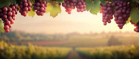 Harvesting grapes in a vineyard at sunset nature photography scenic landscape serene atmosphere photo