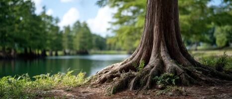 Exploring nature's beauty a tree by the tranquil lake landscape photography outdoor serenity close-up view photo