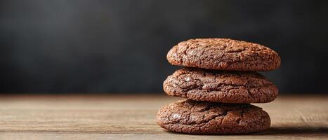 Baking delicious brownie cookies cozy kitchen food photography rustic setting close-up shot photo