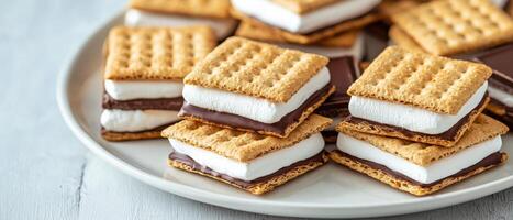 Making delicious s'mores at home a step-by-step guide in a cozy kitchen setting photo