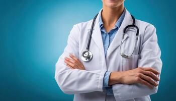 Healthcare professional clinic portrait indoor close-up medical expertise photo