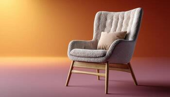 Elegant lounge chair design with plush cushions home interior furniture photography modern environment stylish viewpoint photo