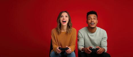 Exciting game night young couple enjoys games together cozy home fun atmosphere photo
