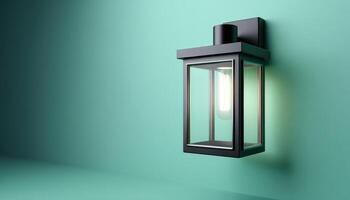 Modern lantern design minimalist decor interior space soft glow stylish ambiance photo