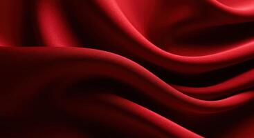 Luxurious crimson fabric with captivating curves and intricate shadows photo