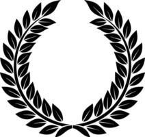 Laurel Wreath Silhouette, Black Branches and Leaves Isolated on White Background, Design Element vector