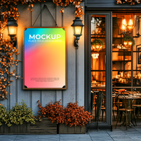 Professional Storefront Mockup for Signage Display psd