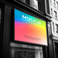 White Storefront Mockup for Signage Testing psd
