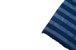 Blue napkin flat lay for copy space background photo