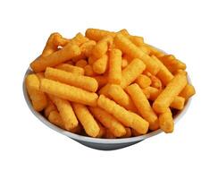 snack stick in a bowl isolated photo