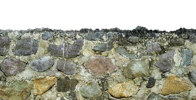strong rock wall border isolated photo