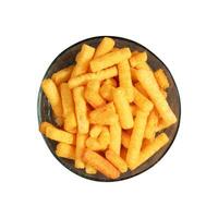 snack stick on a plate isolated photo