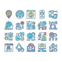 Optimize Operations set Icons hand drawn vector