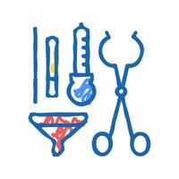 funel tongs dropper tools color icon isolated illustration vector