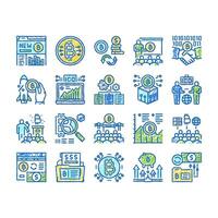 Ico Initial Coin Offer set Icons hand drawn vector