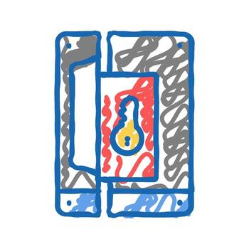 bloquear con llave color icono aislado ilustración vector