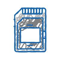 memory card icon doodle illustration vector