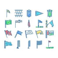 flag start web pennant map icons hand drawn vector