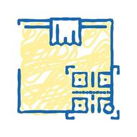 box delivery individual qr code color icon isolated illustration vector