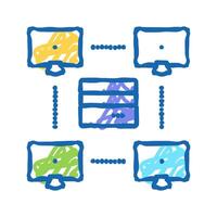 server computers icon doodle illustration vector
