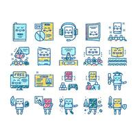 Children Library Read set Icons hand drawn vector
