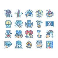 motivation succes challenge icons hand drawn vector