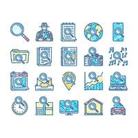 search web website internet icons hand drawn vector