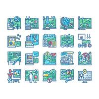 School Subjects Learn set Icons hand drawn vector