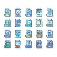 file format document icons hand drawn vector