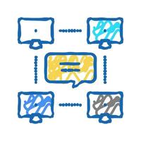 network computer users communication icon doodle illustration vector