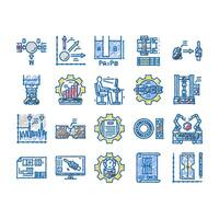 mechanical technology engineer icons hand drawn vector