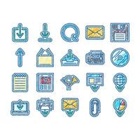 download file computer data icons hand drawn vector