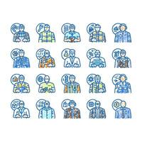 engineer technology work man icons hand drawn vector