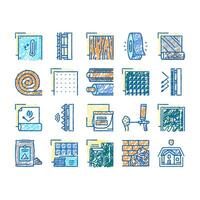 Insulation Building set Icons hand drawn vector