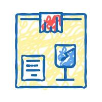 fragile box icon doodle illustration vector