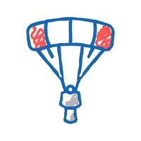 flying parachutist icon doodle illustration vector