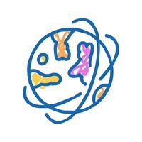 planet orbit color icon flat illustration vector