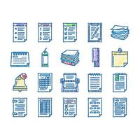 list check document tick icons hand drawn vector