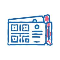 qr code on cinema ticket color icon isolated illustration vector