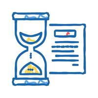 performing tasks time icon doodle illustration vector