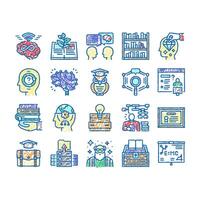 Knowledge And Mind Intelligence Icons hand drawn vector