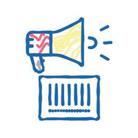 qr code loudspeaker color icon isolated illustration vector