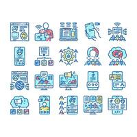 Social Networking Online App Icons hand drawn vector