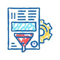 binary code and folders icon doodle illustration vector