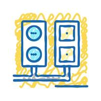 socket and antenna output installation icon doodle illustration vector