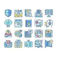 Information And Client Supporting Icons hand drawn vector
