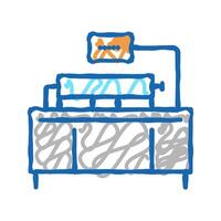 coca pressing machine icon doodle illustration vector