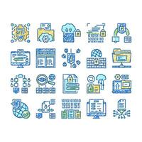 Ssh, Sftp File Transfer Protocol Icons hand drawn vector